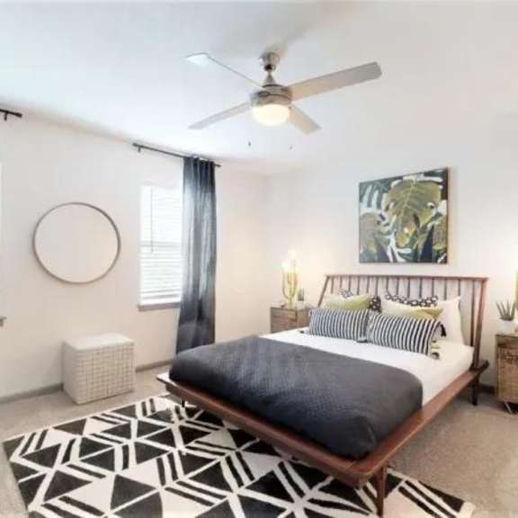 bedroom with ceiling fan at cumberland pointe, smyrna, ga, 30080