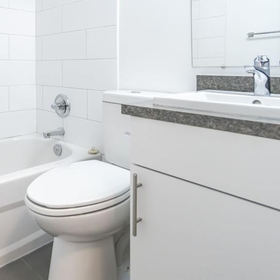 a white toilet sits next to a bathtub in a bathroom.
