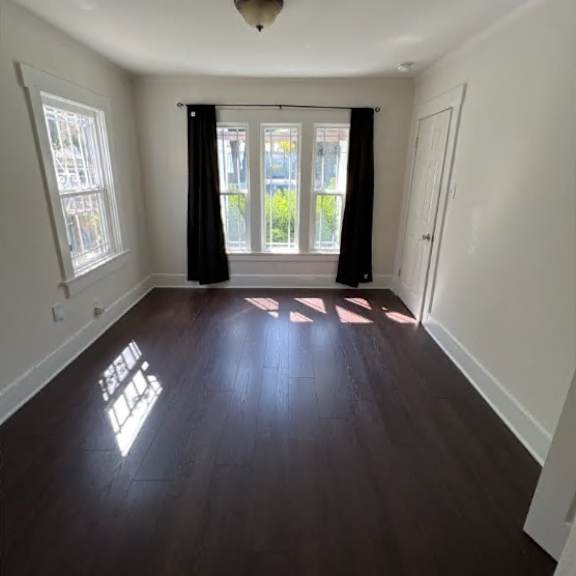 a room with a window and a door.
