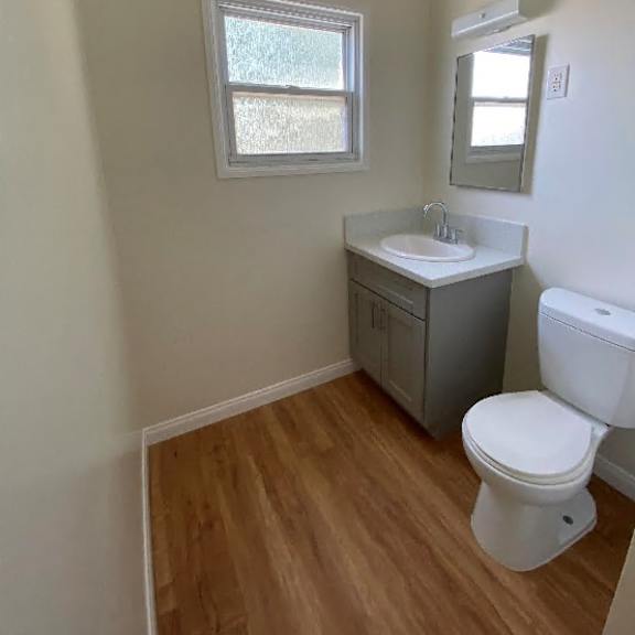 a white toilet sits next to a sink in a small bathroom.