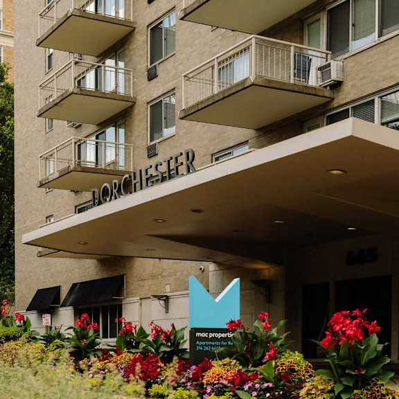 the front of a building with the word