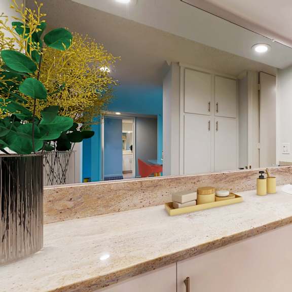bathroom of 2 bedroom apartment at casa granada apartment homes at casa granada, los angeles, ca, 90049