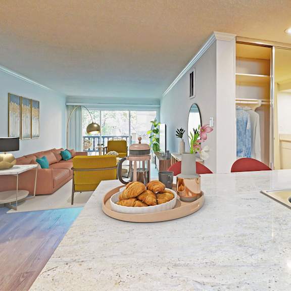 a kitchen with a sink and a counter top at casa granada, los angeles, california