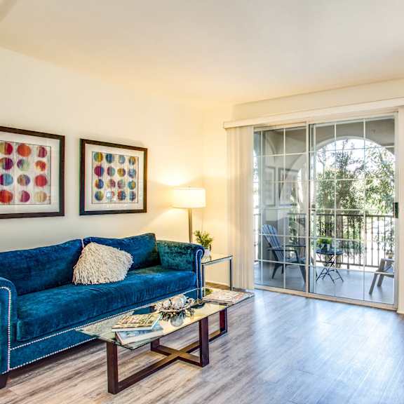 spacious living area at l'estancia, studio city, ca
