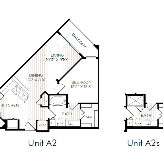 Thumbnail 2 of 3 the floor plan of unit a2 at Aurora Watson Branch, Mansfield, TX, 76063