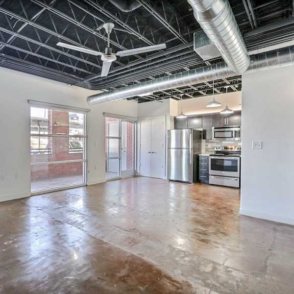 unit 5 living area at 3333 elm street lofts in deep ellum, dallas, texas, tx
