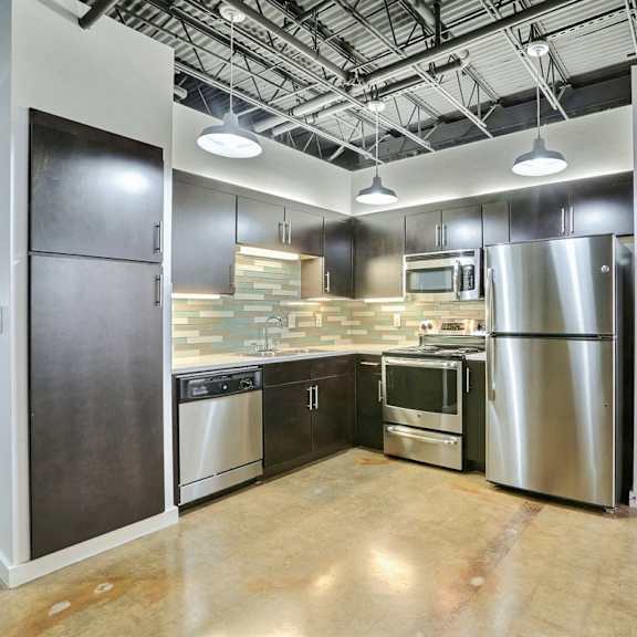 unit 6 kitchen at 3333 elm street lofts in deep ellum, dallas, texas, tx