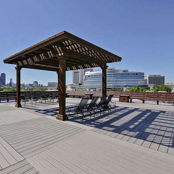 rooftop patio at the continental lofts in deep ellum, dallas, texas, tx