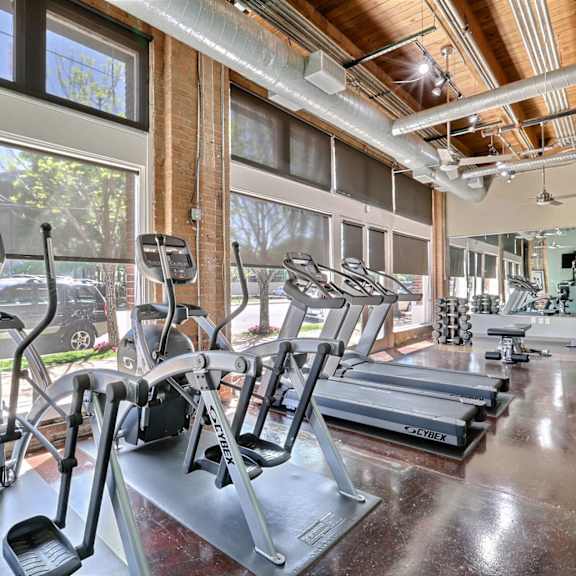 fitness center at deep ellum lofts in deep ellum, dallas, texas, tx