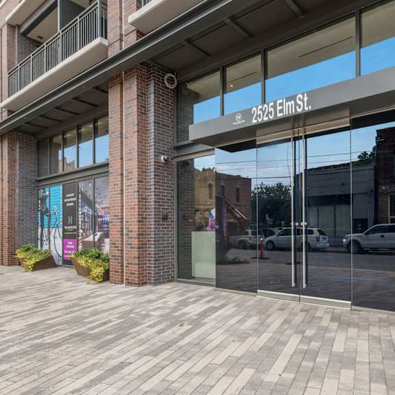 leasing office entrance at the hamilton at the epic in deep ellum, dallas, texas, tx