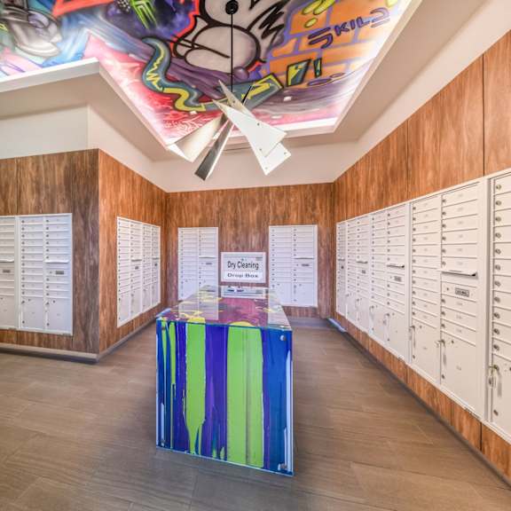 mail room at the hamilton at the epic in deep ellum, dallas, texas, tx