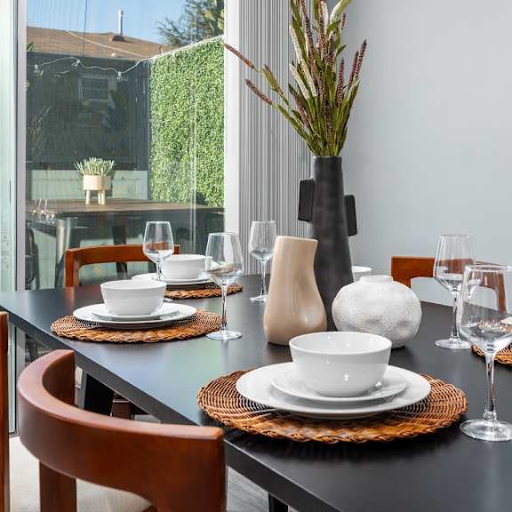 large dining area at lido apartments - 4025 grandview, culver city, california