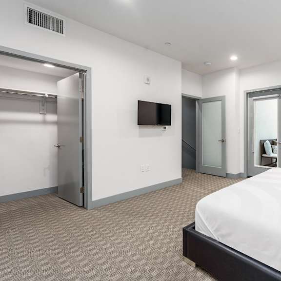 bedroom with closet at lido apartments - 4025 grandview, culver city