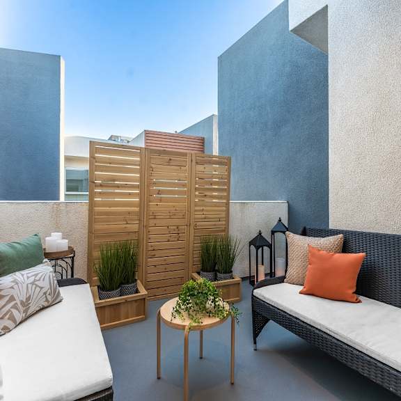 balcony with patio at lido apartments - 4025 grandview, culver city, ca
