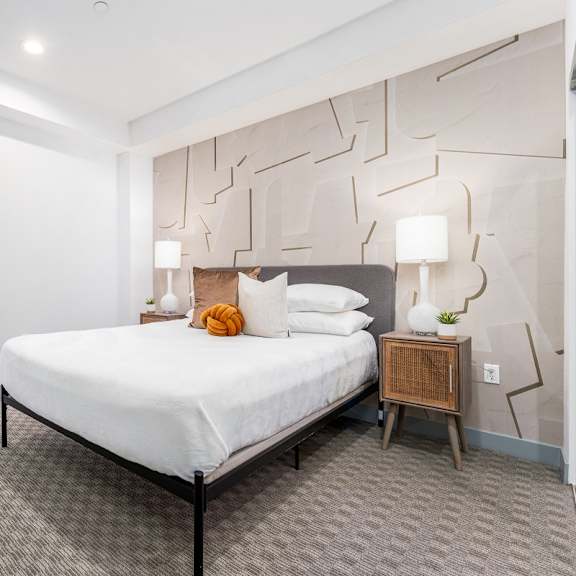 comfortable bedroom at lido apartments - 4025 grandview, culver city