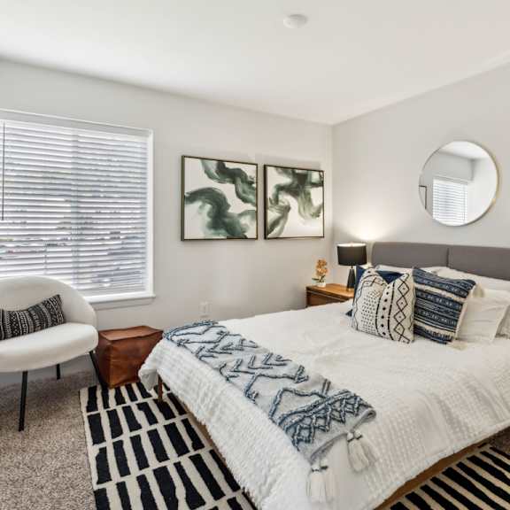 comfortable bedroom at linkhorn bay apartments, virginia beach