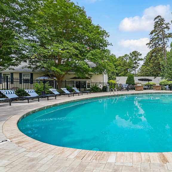 pool view at lake johnson mews, raleigh, nc