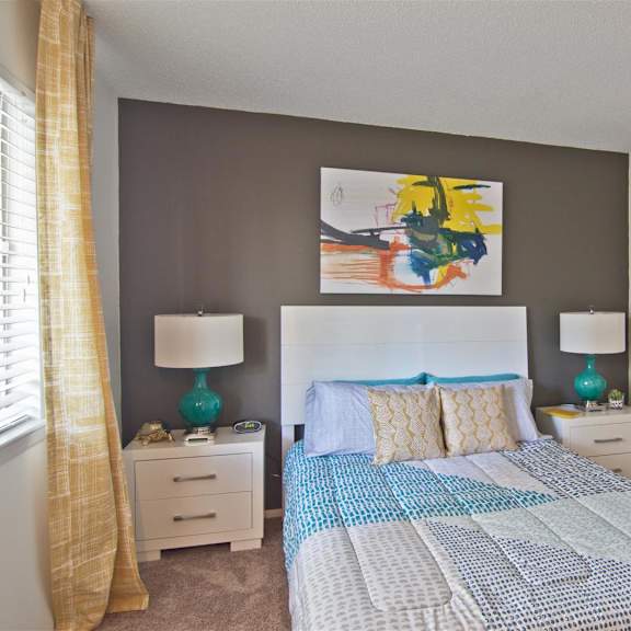 bedroom at lakecrest apartments, prg real estate management, greenville, 29615