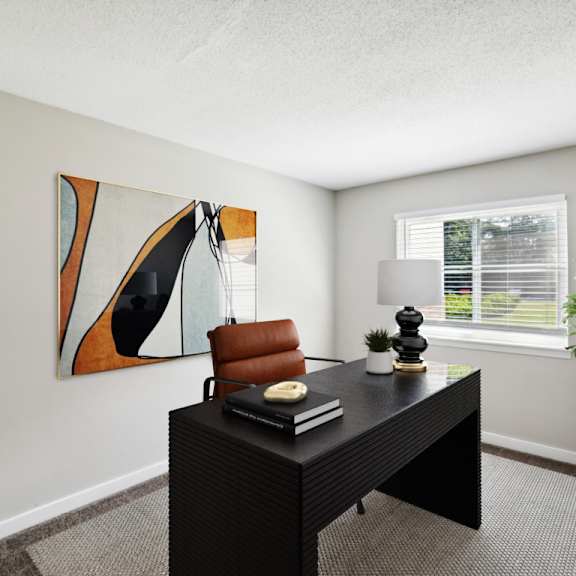 home office at lakecrest apartments, prg real estate management, greenville, sc