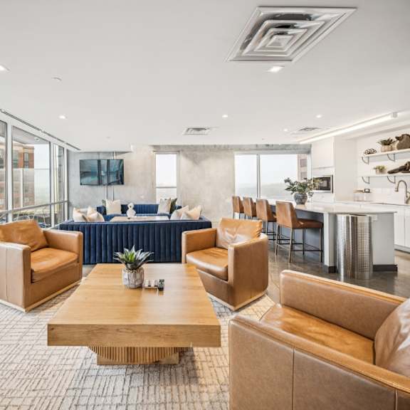 clubhouse lounge at the locks tower, richmond, virginia