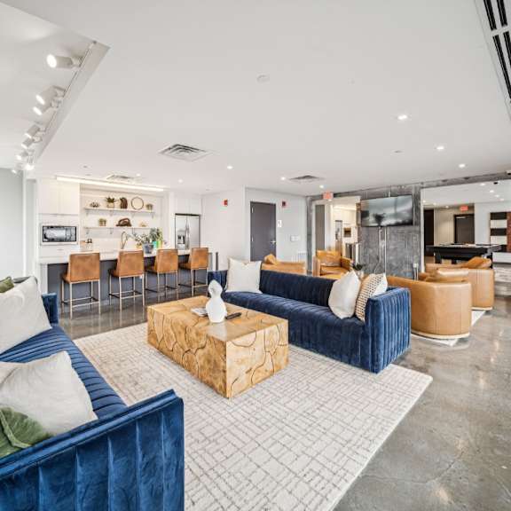 clubhouse lounge at the locks tower, richmond, virginia
