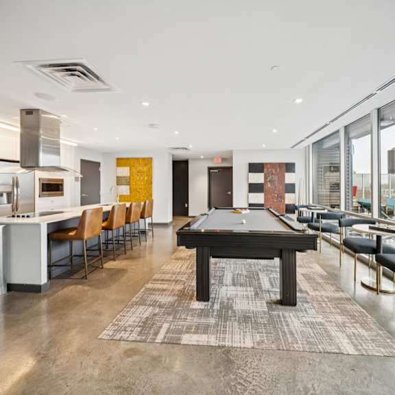 residents lounge at the locks tower, richmond, virginia