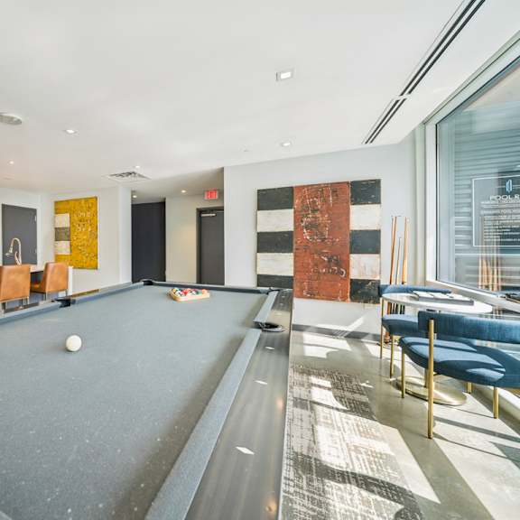 billiards table at the locks tower
