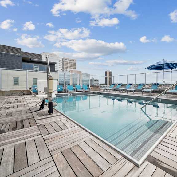 sparking new pool at the locks tower, richmond, virginia