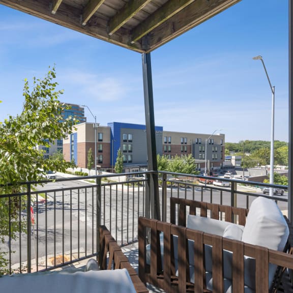 Thumbnail 2 of 5 Balcony with a View of a City Street at 45 Madison Apartments, Kansas City
