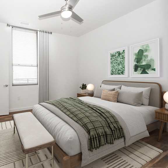 comfortable bedroom at the locks tower, virginia
