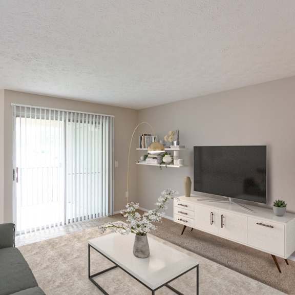 living room with tv at chinoe creek apartments, lexington 40502