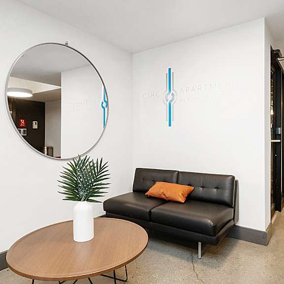 lobby at circ apartments, richmond, va 23220