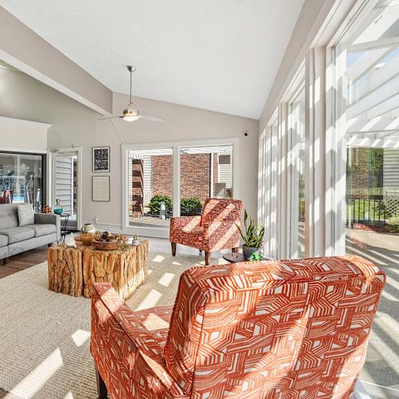 living room area at the grove at lyndon apartments in louisville ky