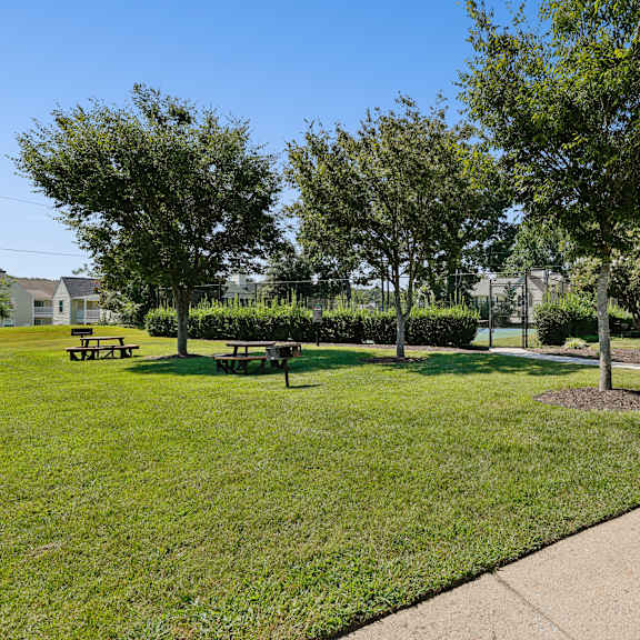 picnic and tennis court areasat hyde park apartment & townhomes chester, va 23831
