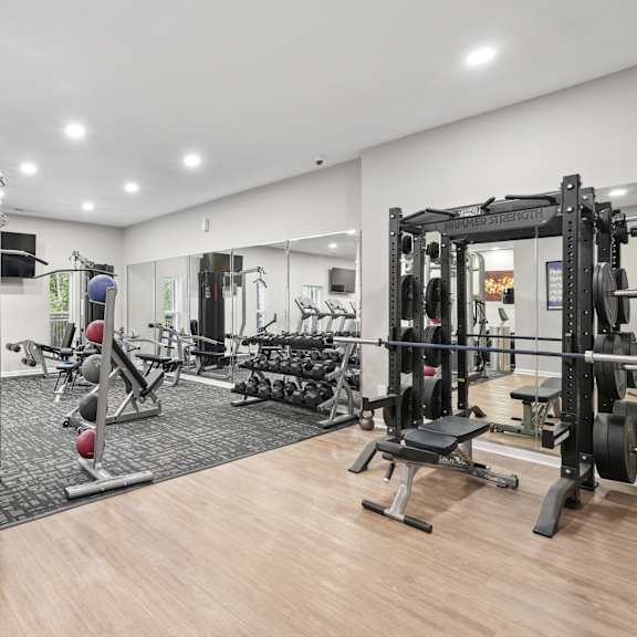 strength and cardio equipment at park ridge estates apartments in durham