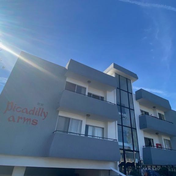 a building with the words "deadly arms" painted on it.