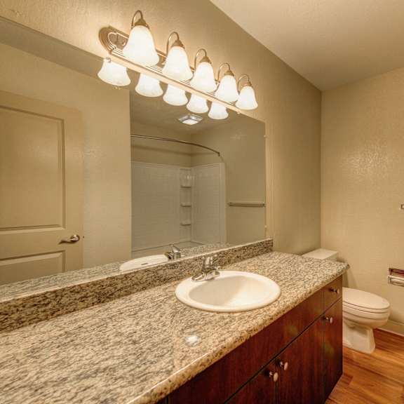 bathroom vanity with granite countertops at the retreat at walnut creek, walnut creek, ca