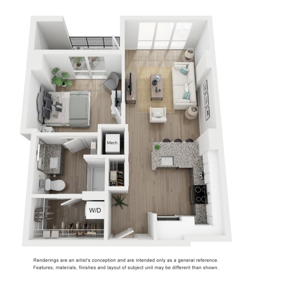 Thumbnail 1 of 2 1 bed 1 bath A2 Alt Floor Plan at Link Apartments® H Street, Washington, Washington