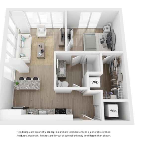 Thumbnail 1 of 2 1 bed 1 bath A3 Floor Plan at Link Apartments® H Street, Washington, DC, 20002