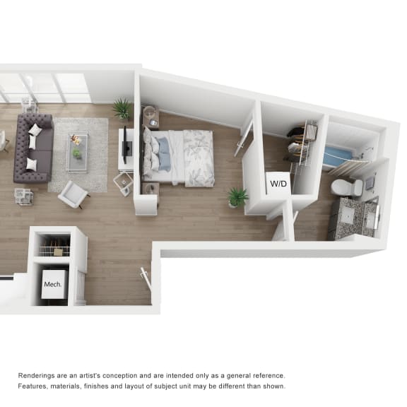 Thumbnail 1 of 2 1 bed 1 bath A4 Floor Plan at Link Apartments® H Street, Washington, 20002