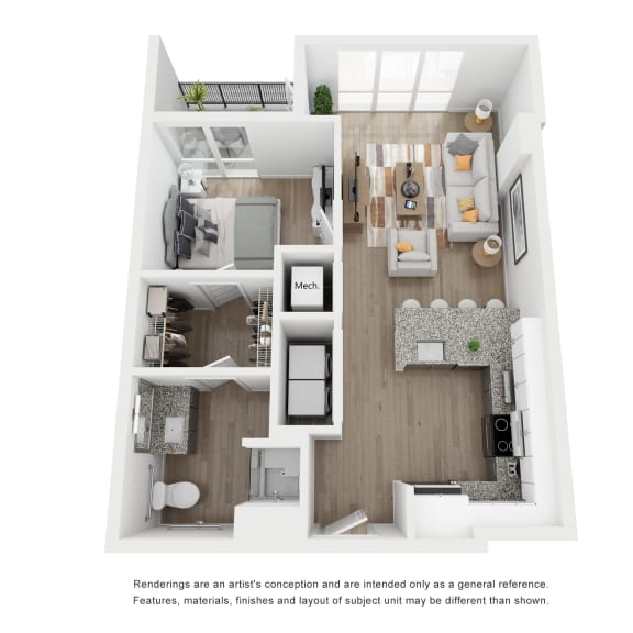 Thumbnail 1 of 2 1 bed 1 bath A5A Floor Plan at Link Apartments® H Street, Washington