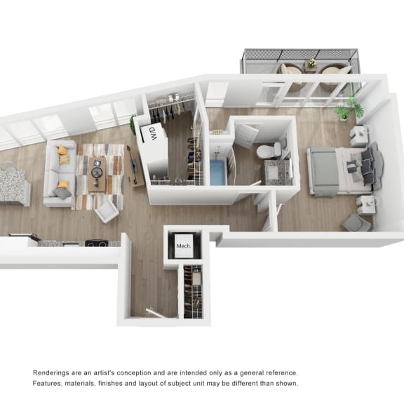 Thumbnail 1 of 2 1 bed 1 bath A6 Floor Plan at Link Apartments® H Street, Washington, 20002