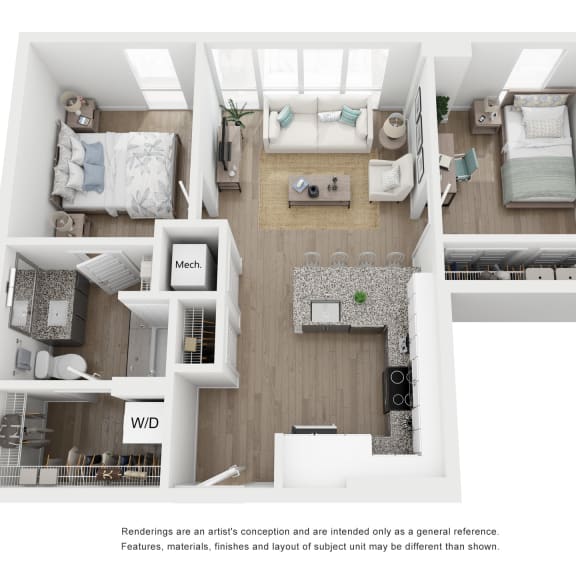 Thumbnail 1 of 2 1 bed 1 bath AD1 Floor Plan at Link Apartments® H Street, Washington