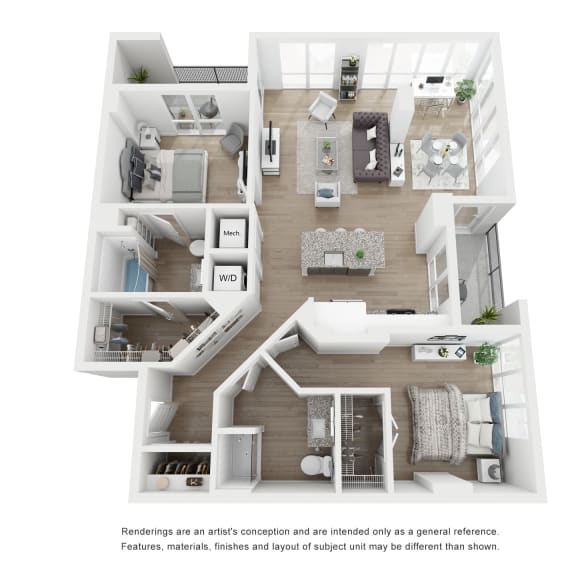 Thumbnail 1 of 2 2 bed 2 bath B2 Floor Plan at Link Apartments® H Street, Washington, Washington