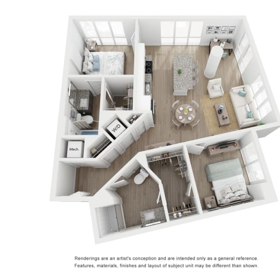 Thumbnail 1 of 2 2 bed 2 bath B4 Floor Plan at Link Apartments® H Street, Washington, DC
