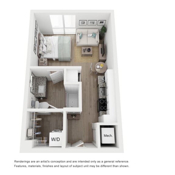 Thumbnail 1 of 3 Studio 1 bath  S1 Floor Plan at Link Apartments® H Street, Washington, DC, 20002