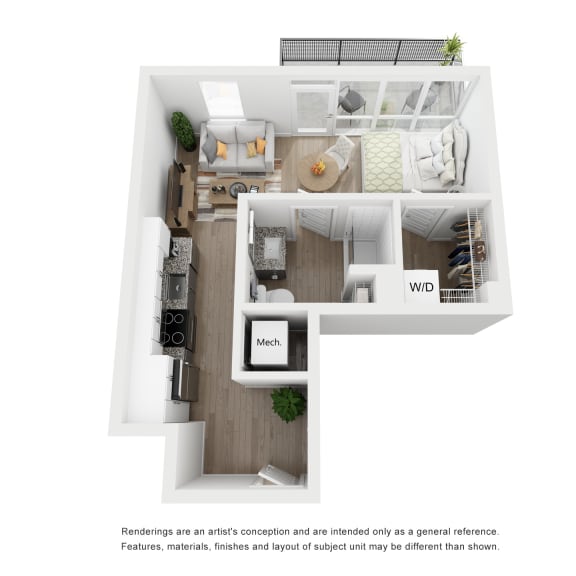 Thumbnail 1 of 2 Studio 1 bath S3 Floor Plan at Link Apartments® H Street, Washington, 20002