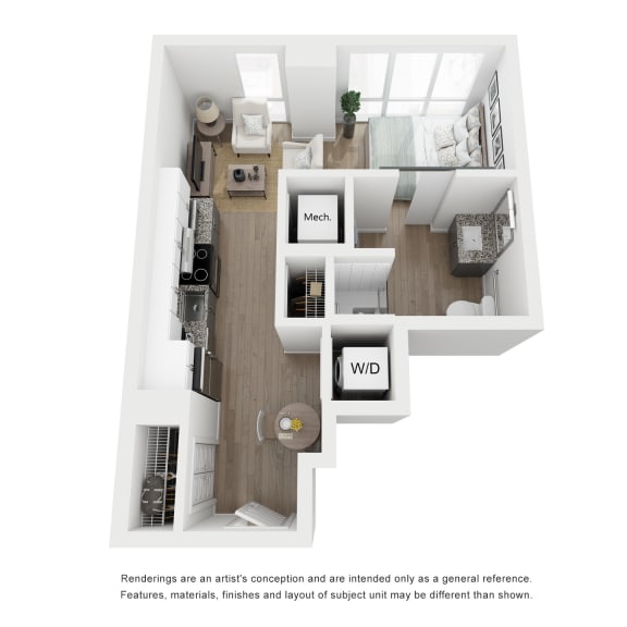 Thumbnail 1 of 2 Studio 1 bath S4A Floor Plan at Link Apartments® H Street, Washington, Washington