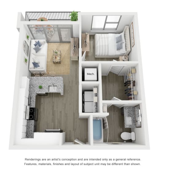 Thumbnail 1 of 2 A2 Floor Plan at Link Apartments® Broad Ave, Tennessee