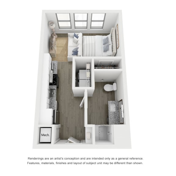 Thumbnail 1 of 2 Studio 1 bath floor plan B at Link Apartments® Broad Ave, Memphis, 38112
